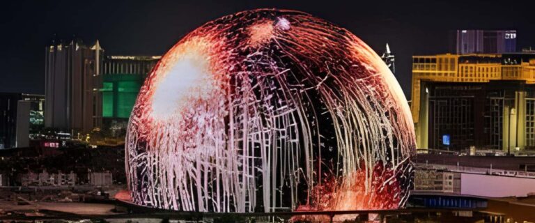 Close-up of LED lights inside the MSG Sphere